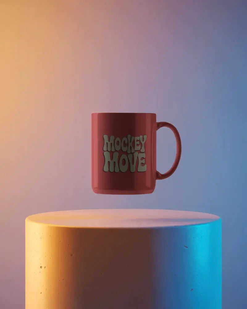 Realistic Levitating Coffee Mug Mockup For Digital Marketing And Product Showcase