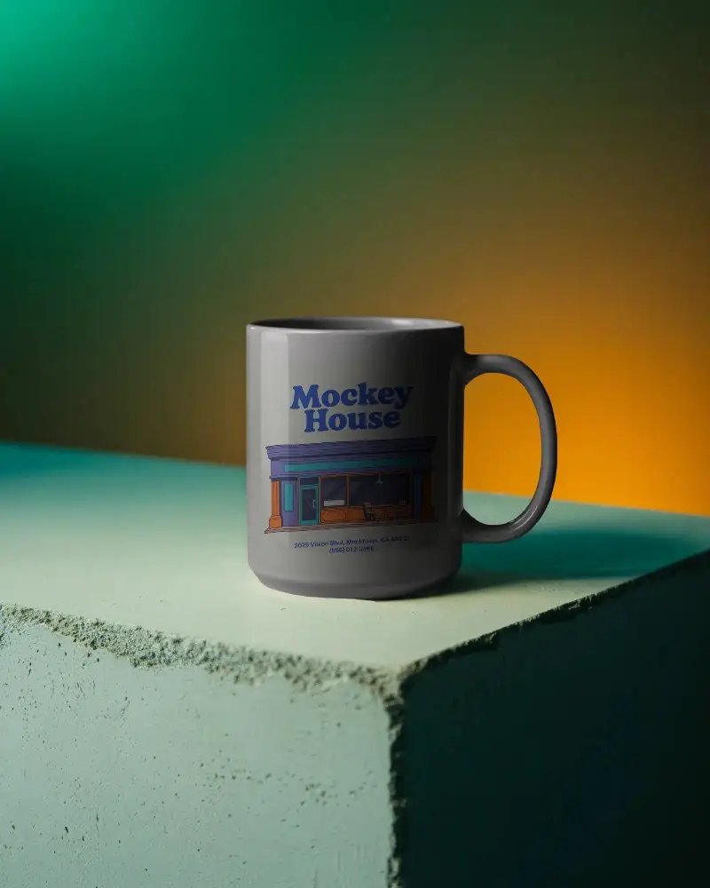 Minimalistic Ceramic Coffee Mug Mockup Isolated On Textured Surface For Custom Designs