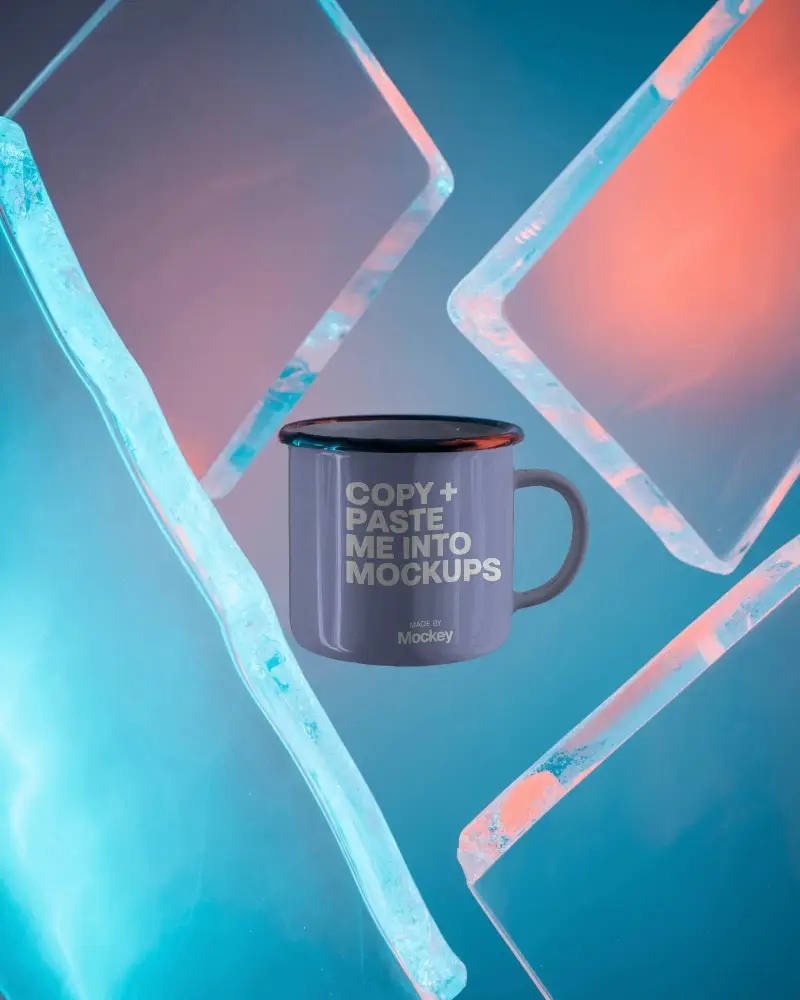 Durable Enamel Mug Mockup With Handle For Custom Logo Designs And Promotional Products