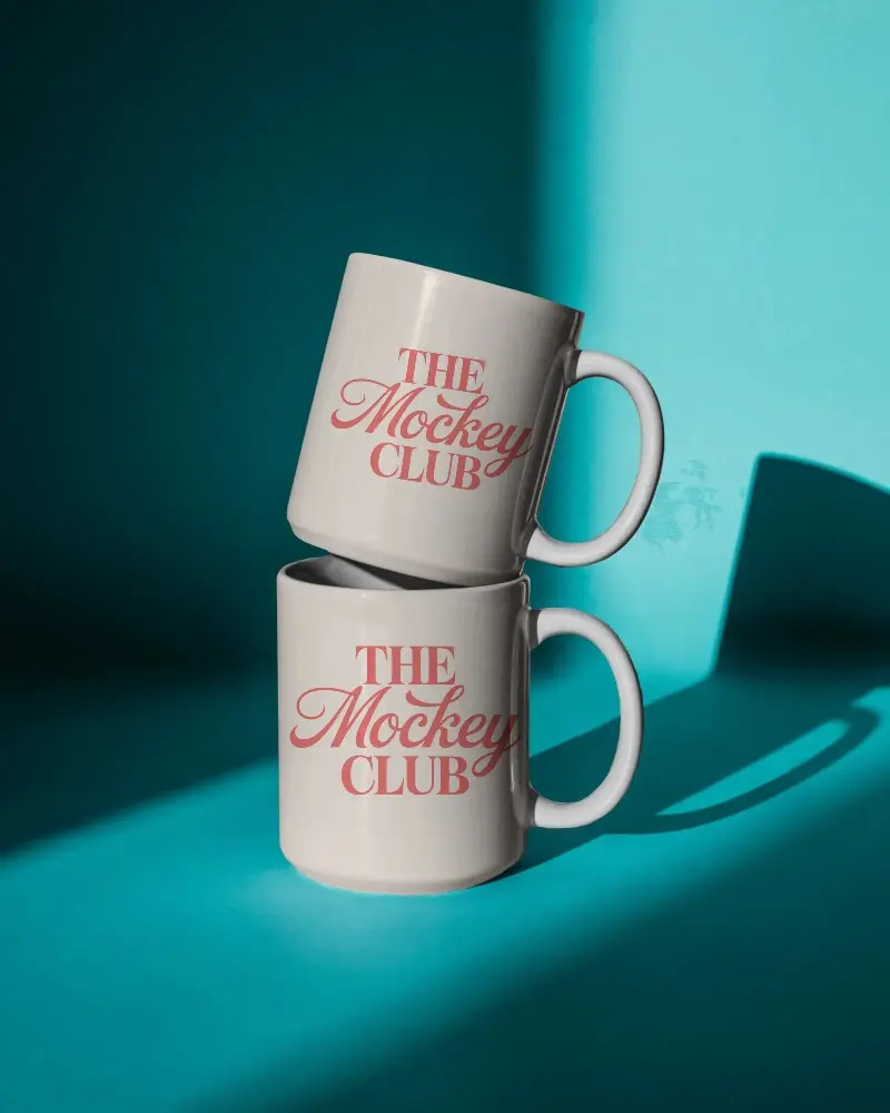 Stackable Ceramic Mugs Mockup Large Handles Perfect For Hot Beverages And Daily Use