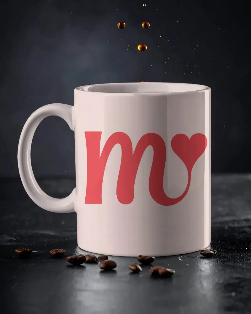 Ceramic Coffee Mug Mockup With Space For Branding And Logo On Black Background