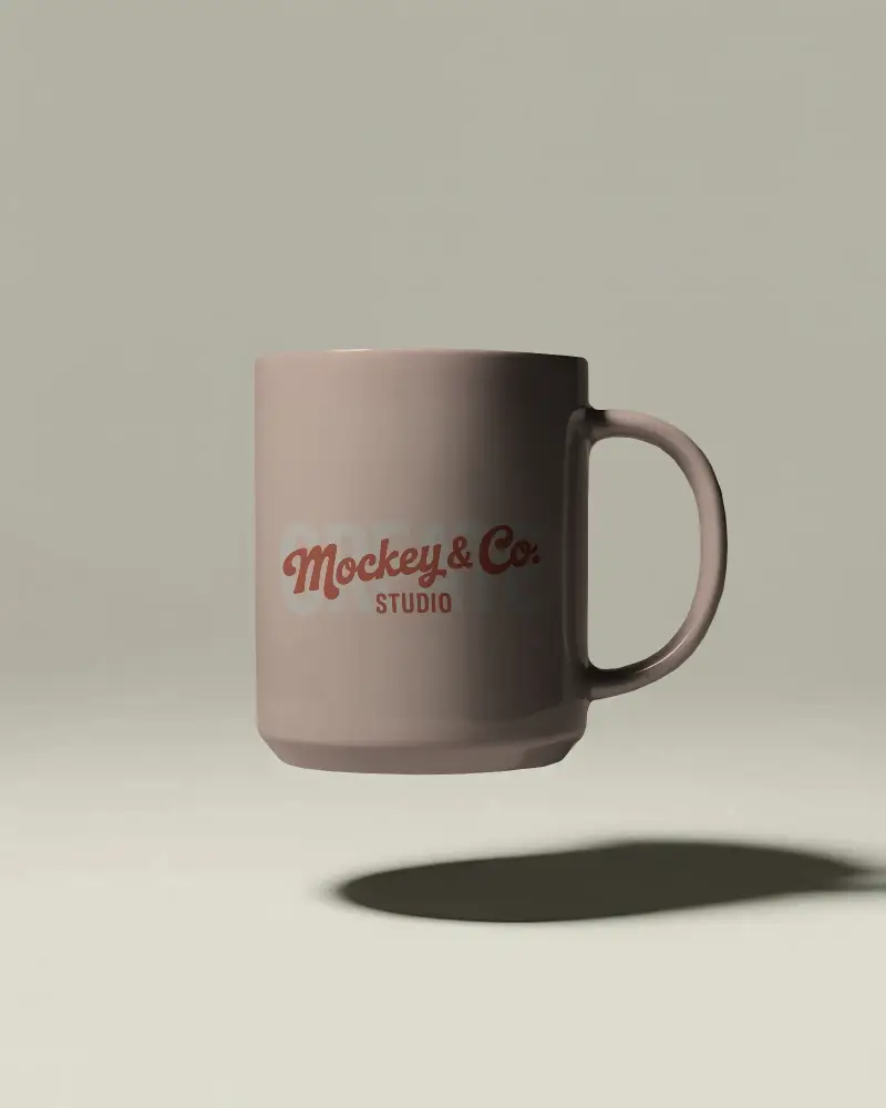 Minimalistic Modern Ceramic Coffee Mug Mockup For Branding And Custom Design Presentation