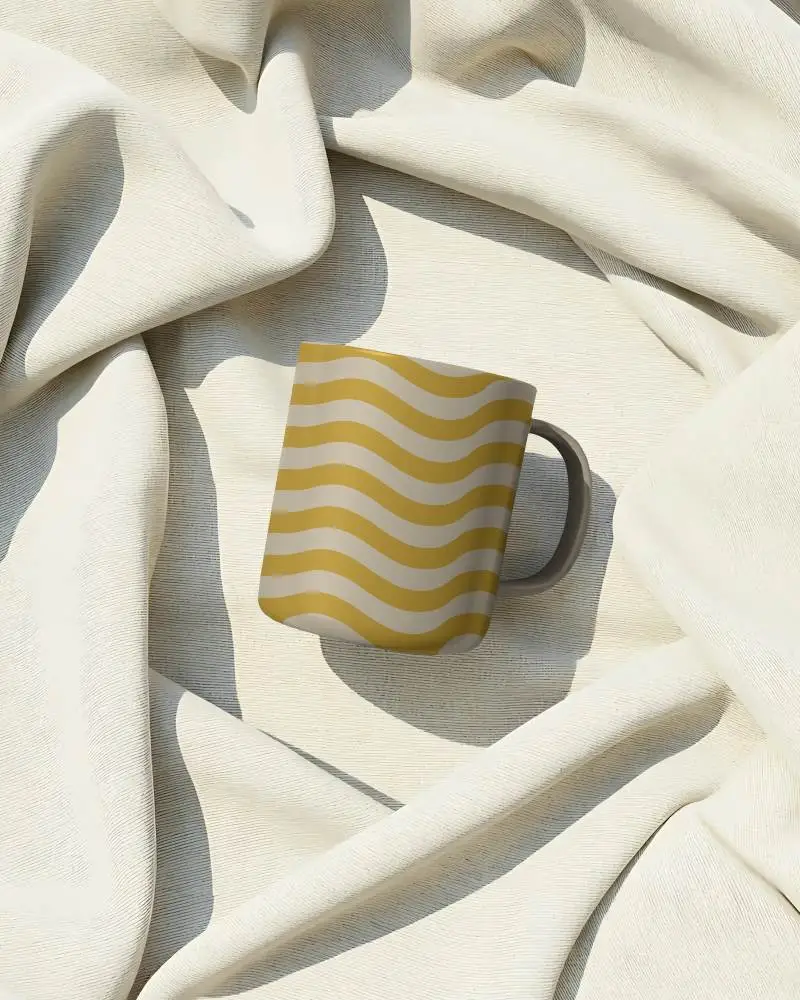 Premium Ceramic Mug Mockup With Rounded Handle For Custom Coffee Design Showcase