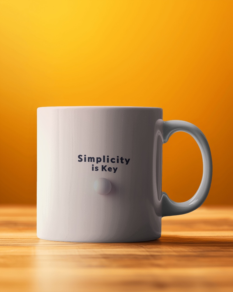 Minimalist Philosophy Mug Mockup Simplicity Is Key Mantra