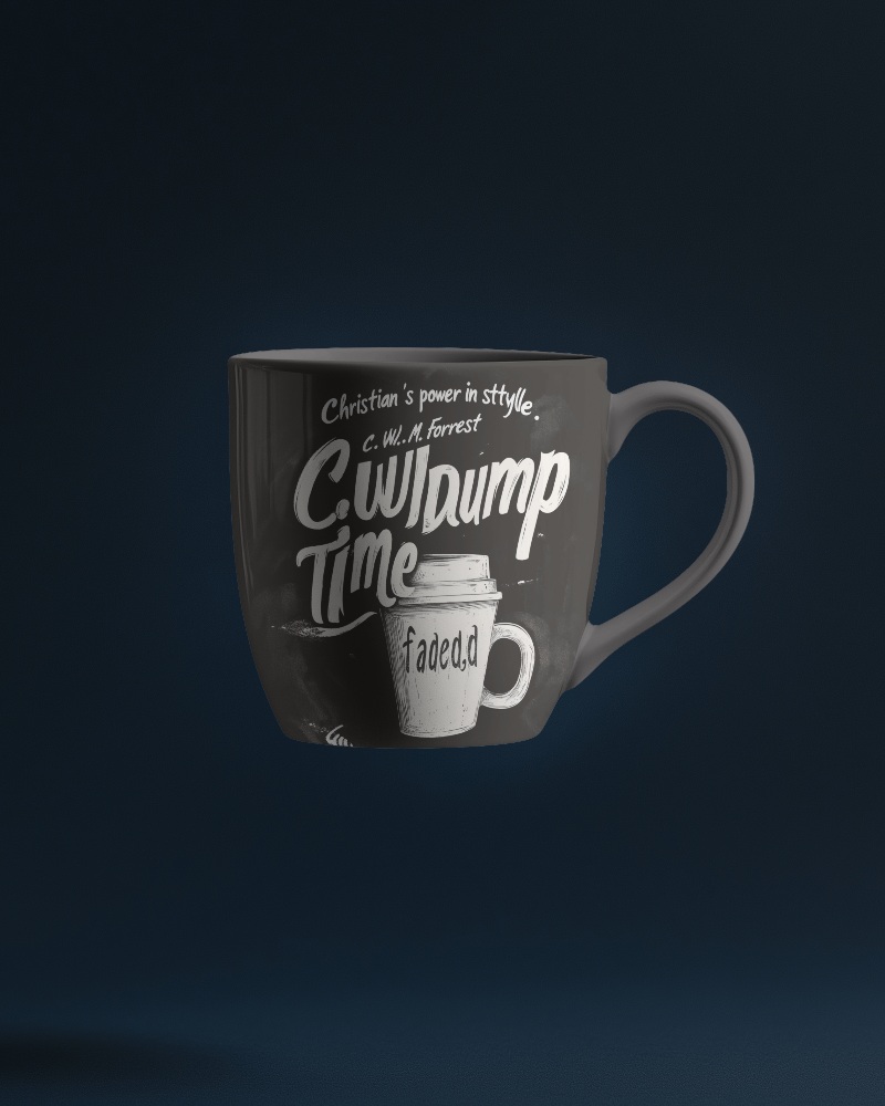 Sophisticated Dark Themed Mug Mockup Featuring Inspirational Message