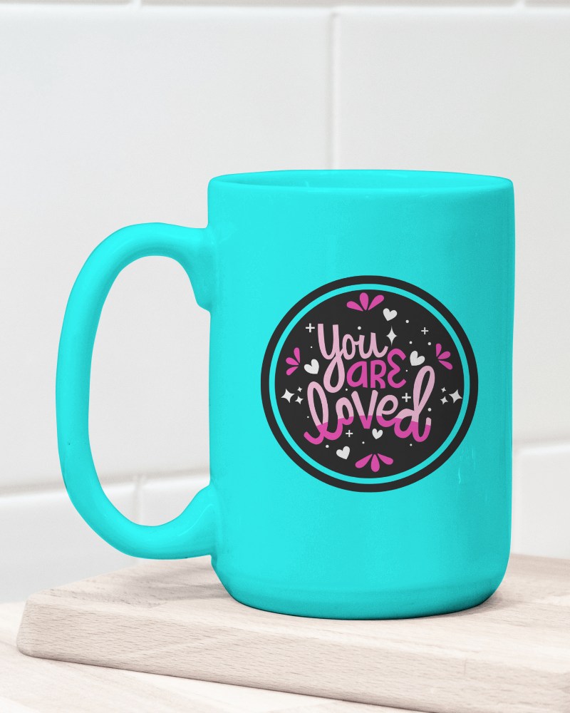 Tall Mug Mockup On Wooden Surface