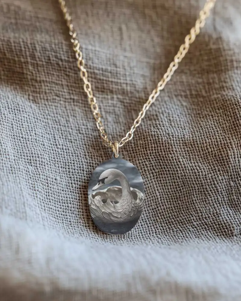 Pendant Necklace Mockup On Woven Fabric Soft Natural Light Closeup Shot For Elegant Display