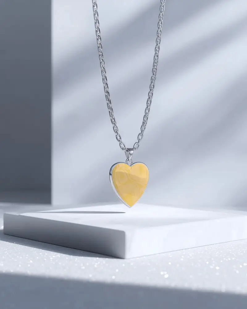 Elegant Heart Shaped Necklace Mockup With Delicate Chain For Women S Fashion Accessory Display