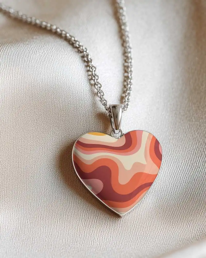 High Quality Heart Pendant Necklace Mockup For Branding And Marketing Jewelry Products Online