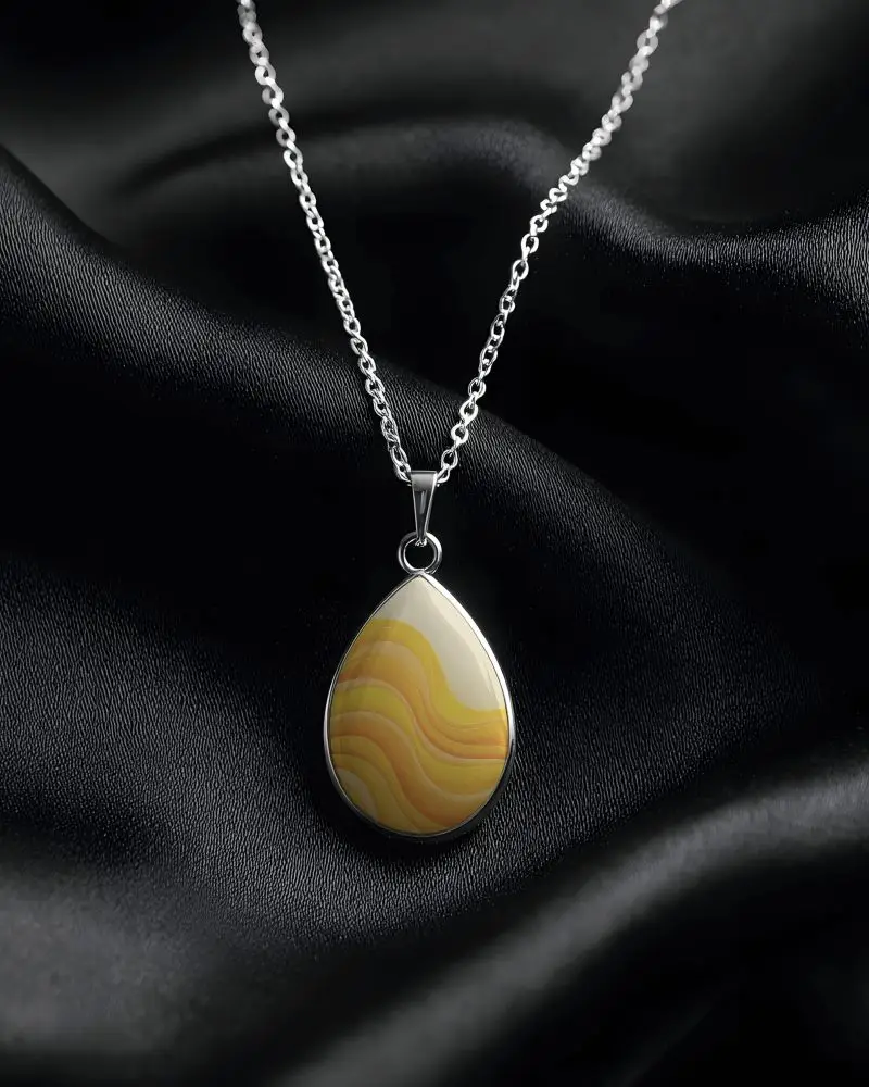 Simple Minimalist Necklace Pendant Mockup With Chain For Branding And Product Display