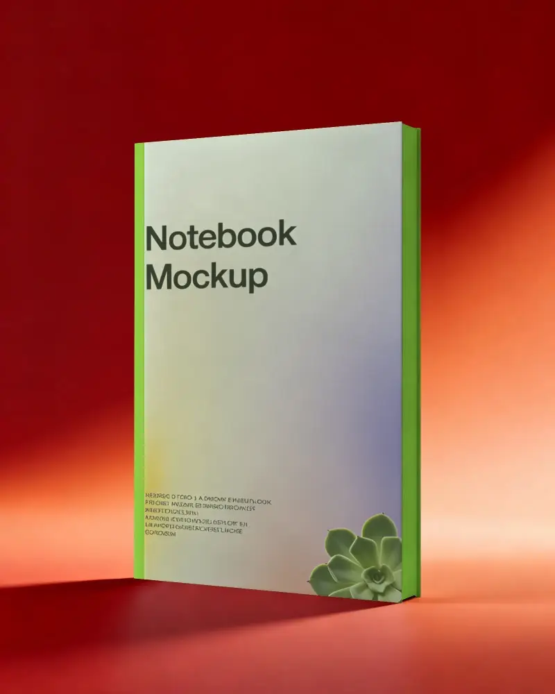 Blank Notebook Mockup Standing Upright Perfect For Branding And Stationery Presentation Needs