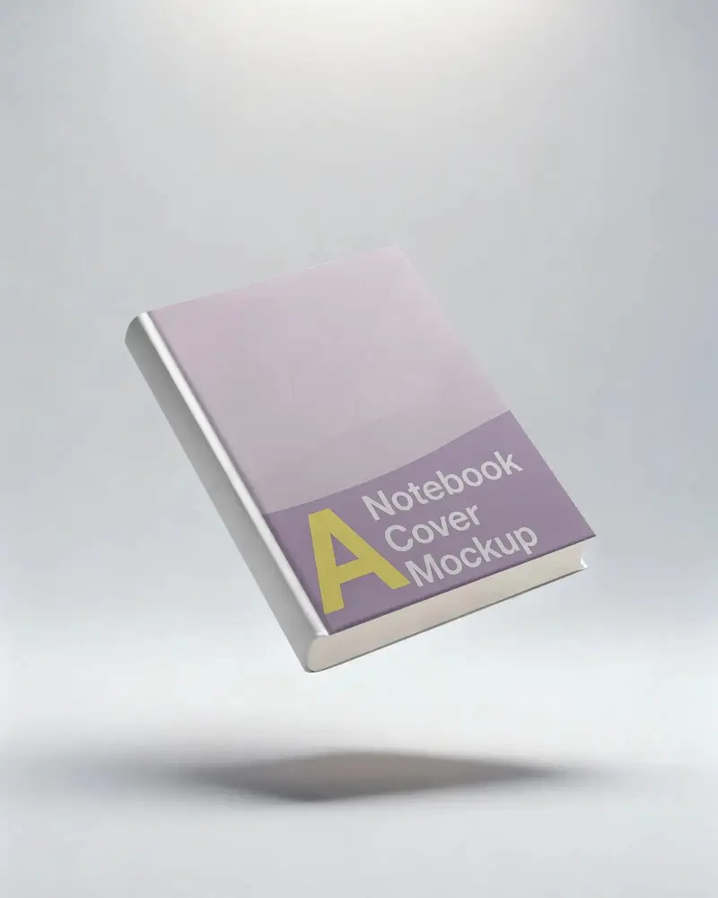Blank Hardcover Book Mockup Floating In Air For Branding And Publishing Presentations