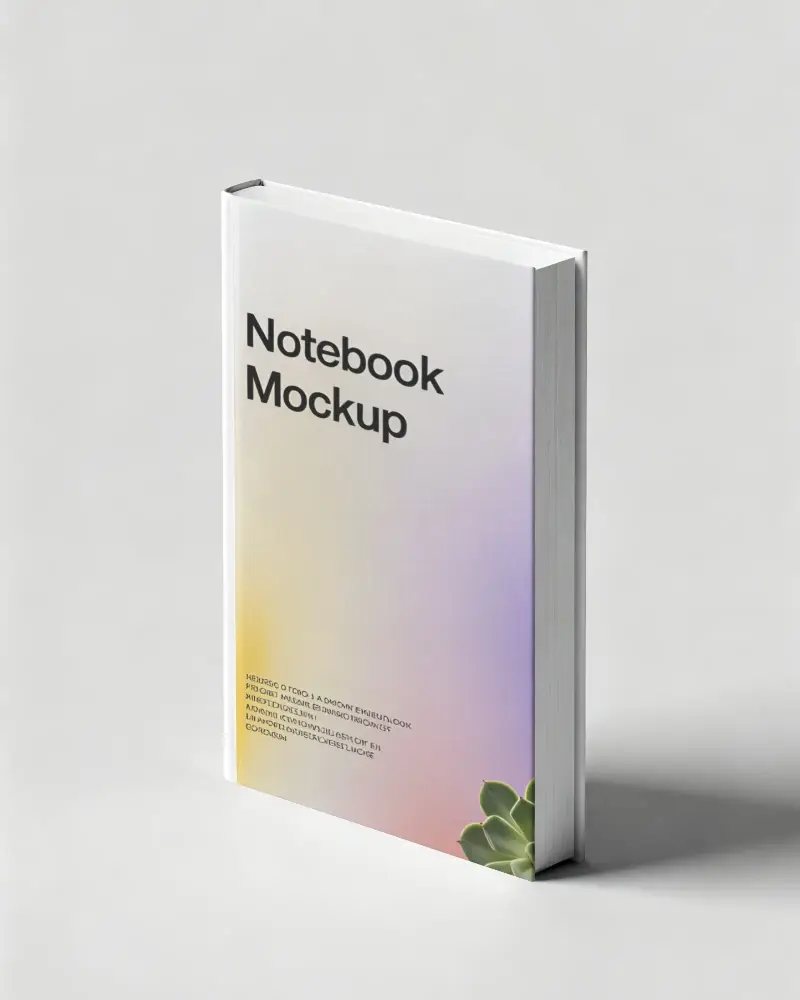 Hardcover Notebook Mockup For Custom Designs Minimalist Style Isolated Clean Background