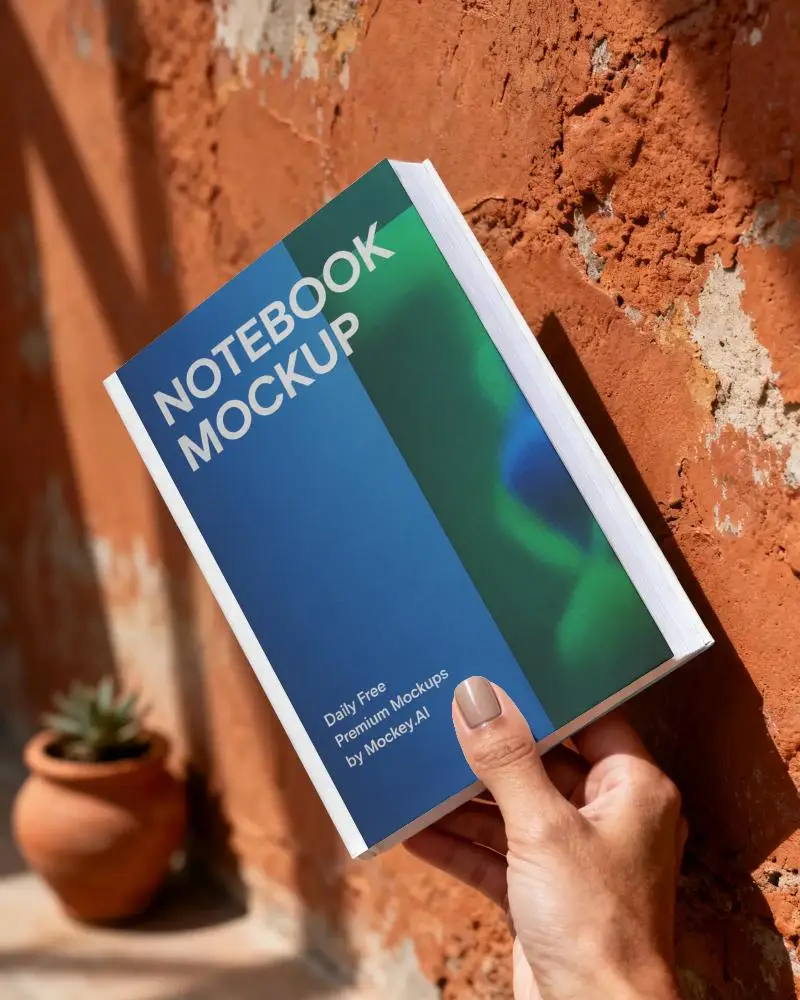Closeup Lightweight Notebook Mockup For Personalized Diary Or Note Taking Stationery