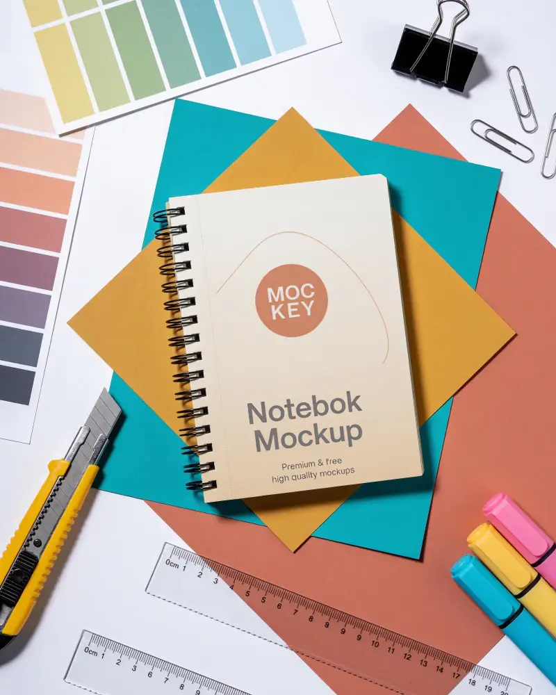 Spiral Notebook Mockup For Branding And Custom Design Showcase Purposes