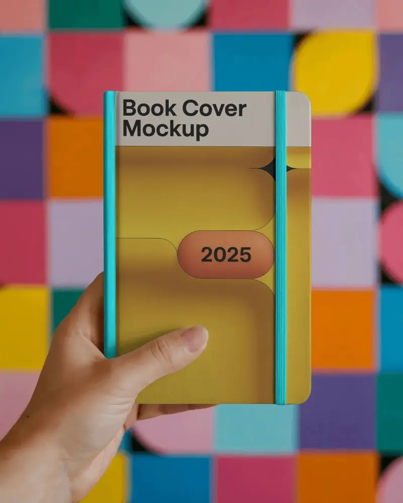 Hand Holding Blank Notebook Mockup In Portrait For Business Notes And Planning Mockup Template