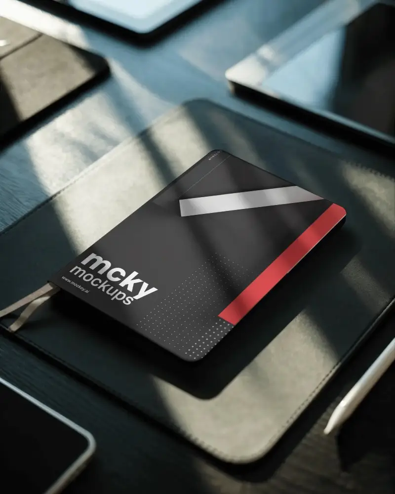 Stylish Minimalist Notebook Mockup For Modern Stationery Branding And Digital Presentation Use