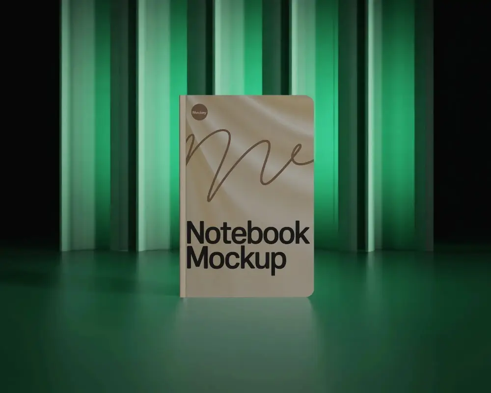 Minimalistic Notebook Mockup For Clean Branded Stationery And Professional Note Taking Applications