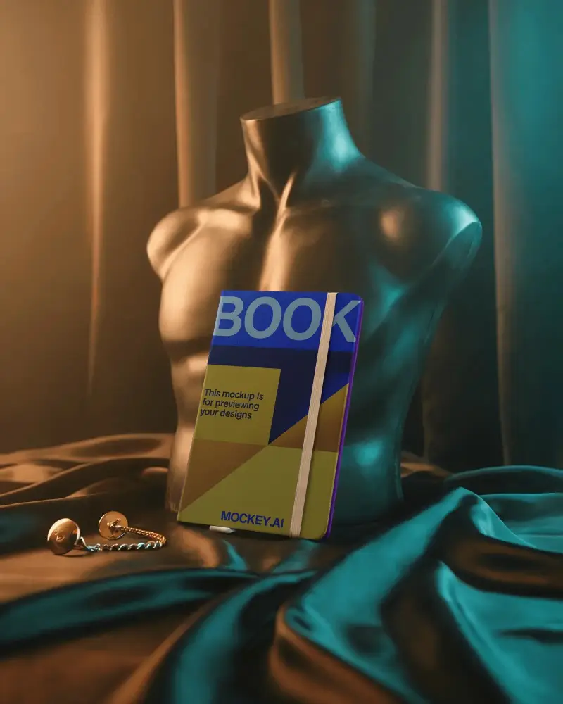 Premium Leatherette Notebook Mockup With Elastic Band For Elegant Journaling And Note Taking