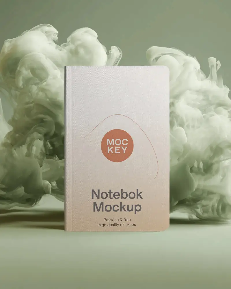 Realistic Closed Notebook Mockup With Detailed Surface For Presentation Templates