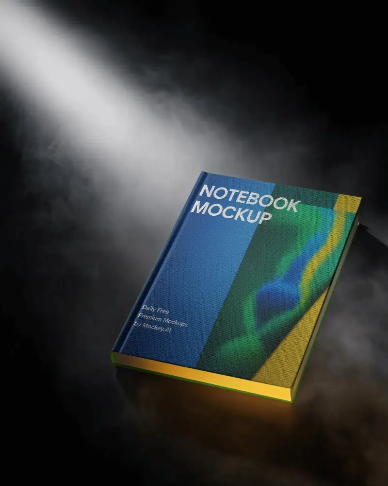 Elegant Hardcover Notebook Mockup With Textured Cover And Bright Edge Detail For Branding