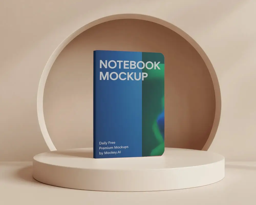 Professional Flat Notebook Mockup Showcasing Simple And Stylish Paper Product Layout