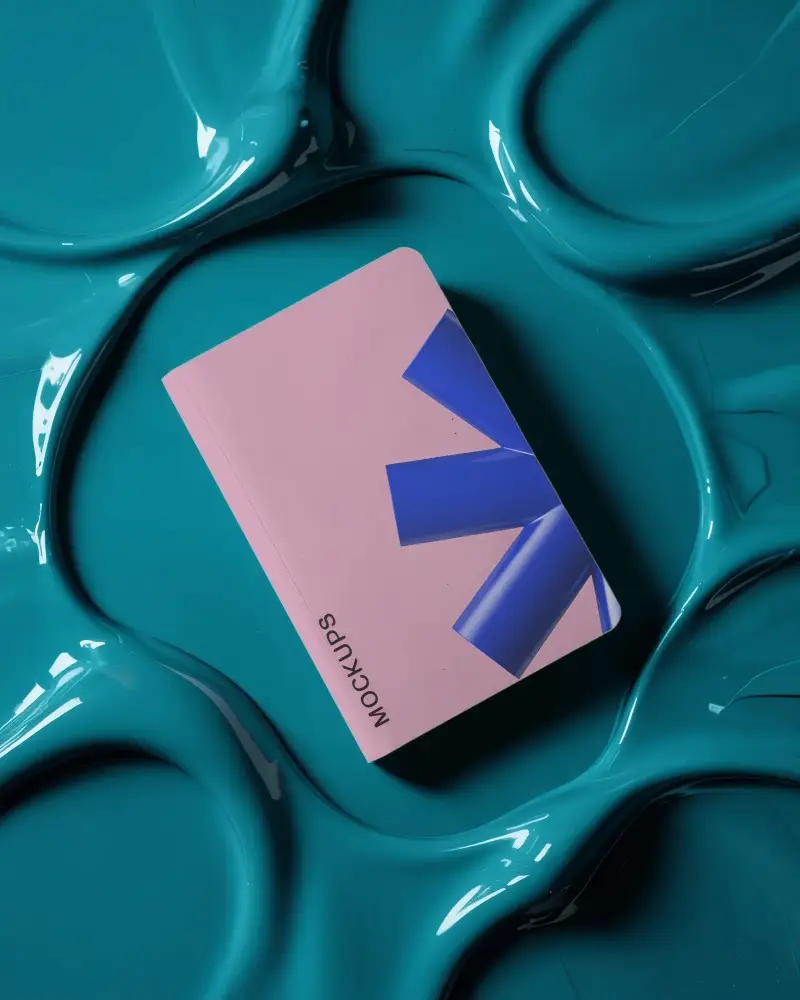 Minimalist Notebook Mockup On Wavy Surface For Clean Simple Design Presentation