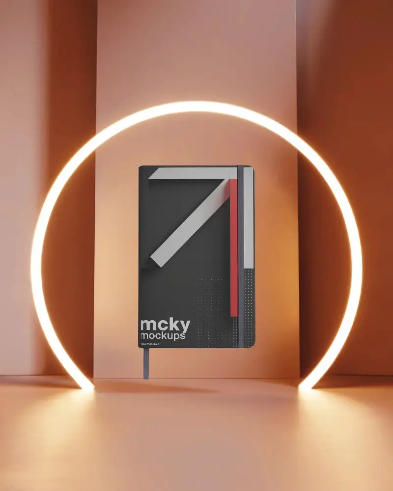 compact-hardcover-notebook-mockup-with-elastic-closure-and-bookmark-ribbon-for-everyday-journaling