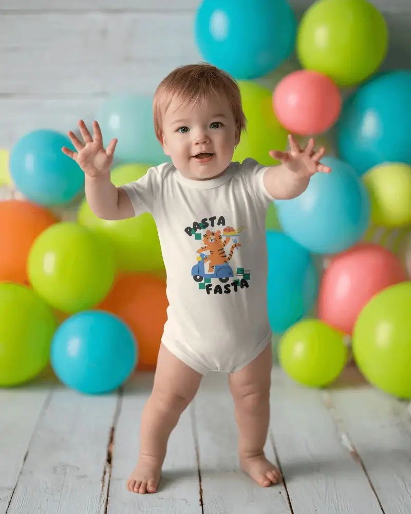 Soft Cotton Baby Onesie Mockup For Custom Kidswear Designs And Printing Showcase Ideas