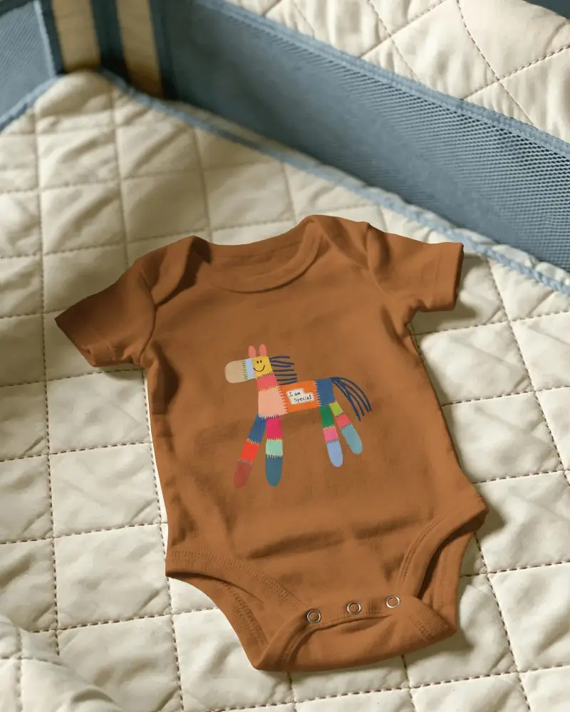 Baby Onesie Mockup For Custom Baby Clothing Designs Cotton Soft Fabric Digital Template