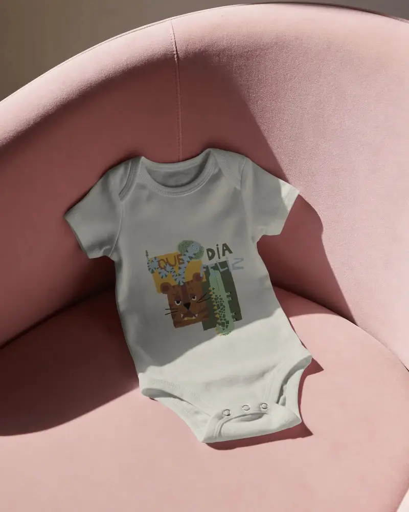 Minimalist Baby Bodysuit Mockup Soft Cotton Short Sleeve Infant Clothing Display