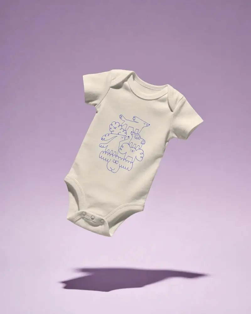 Baby Onesie Mockup Soft Comfortable Bodysuit For Infant Toddler Clothing Design