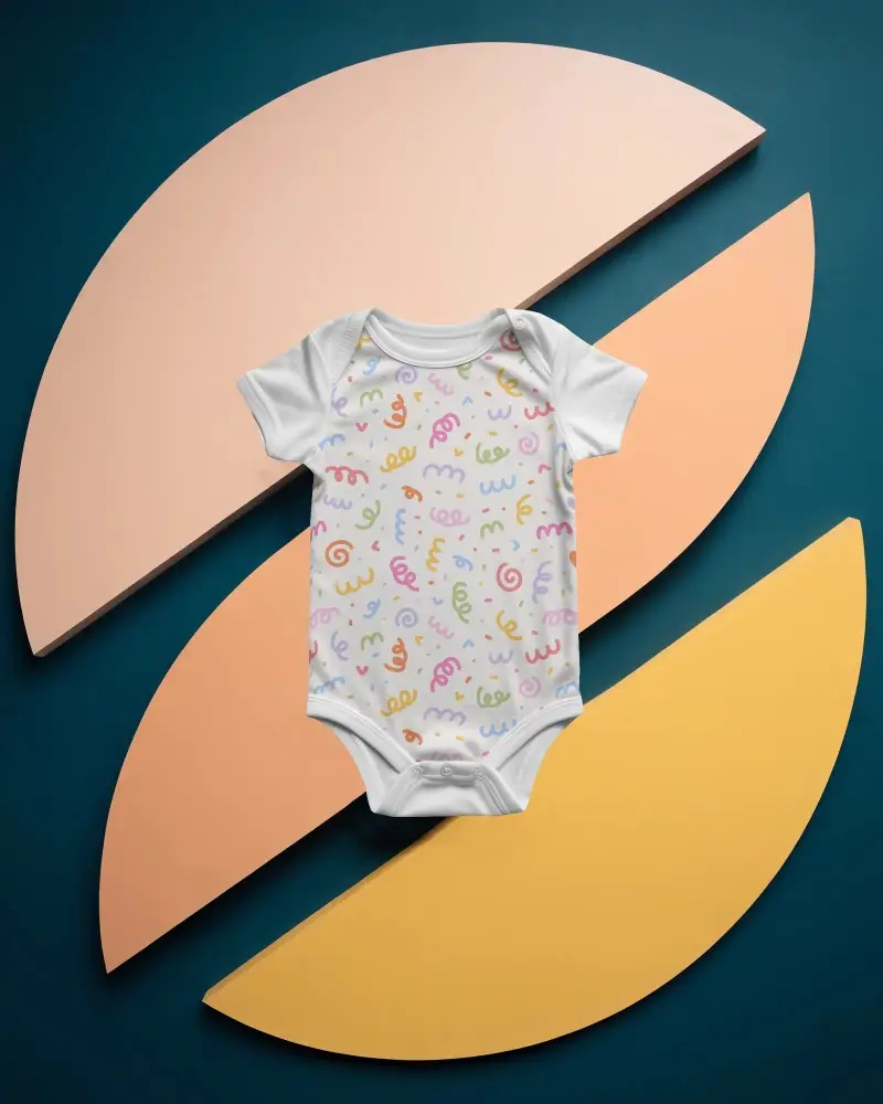 Soft Breathable Baby Onesie Mockup With Short Sleeves For Custom Infant Clothing Design