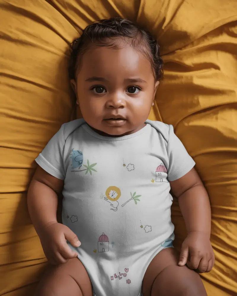 Soft Cotton Baby Onesie Mockup Perfect For Kids Clothing Brand Promotion Design