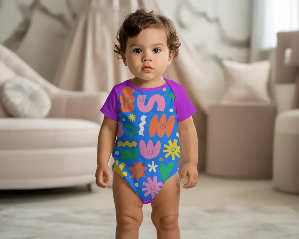 Realistic Infant Onesie Mockup For Baby Clothing Branding And Custom Print