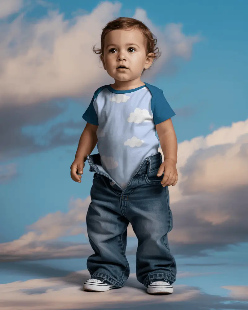 Baby Onesie Mockup Realistic Angle Studio Shot High Quality Digital Clothing Template