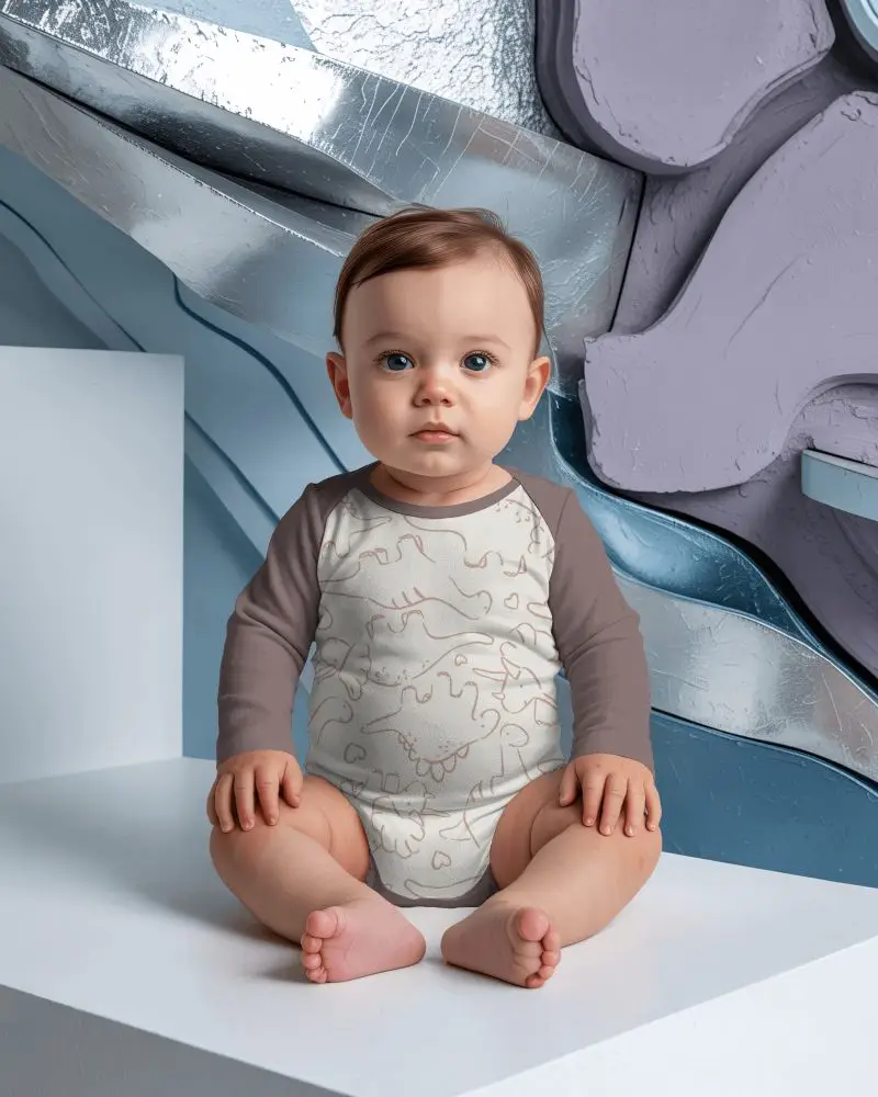 Soft Comfortable Baby Onesie Mockup For Infant Apparel Display And Branding