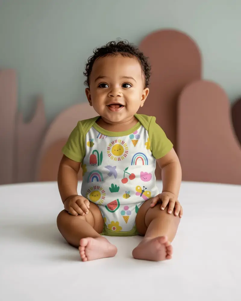 Adorable Baby Onesie Mockup For Baby Clothes Design Comfortable Soft Baby Garment Template