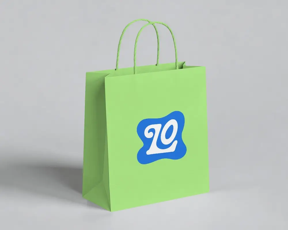Minimal Paper Bag Mockup Standing With Soft Directional Light And Clean Minimal Composition
