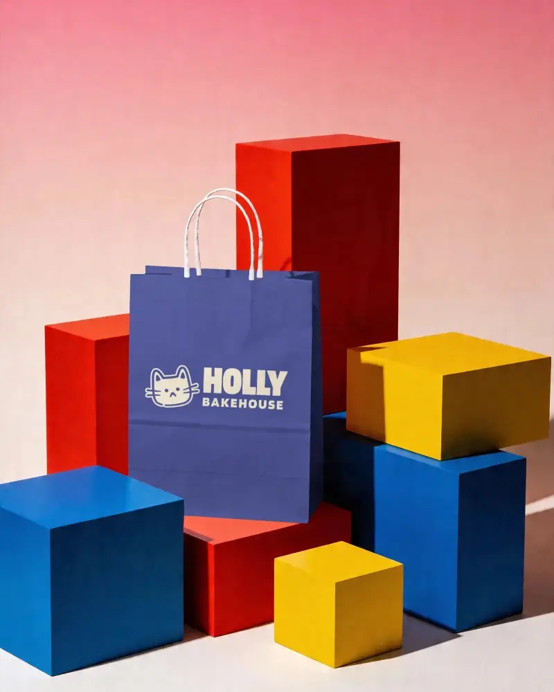 Sustainable Paper Bag Mockup With Twist Handle Eco Friendly Shopping Packaging Design