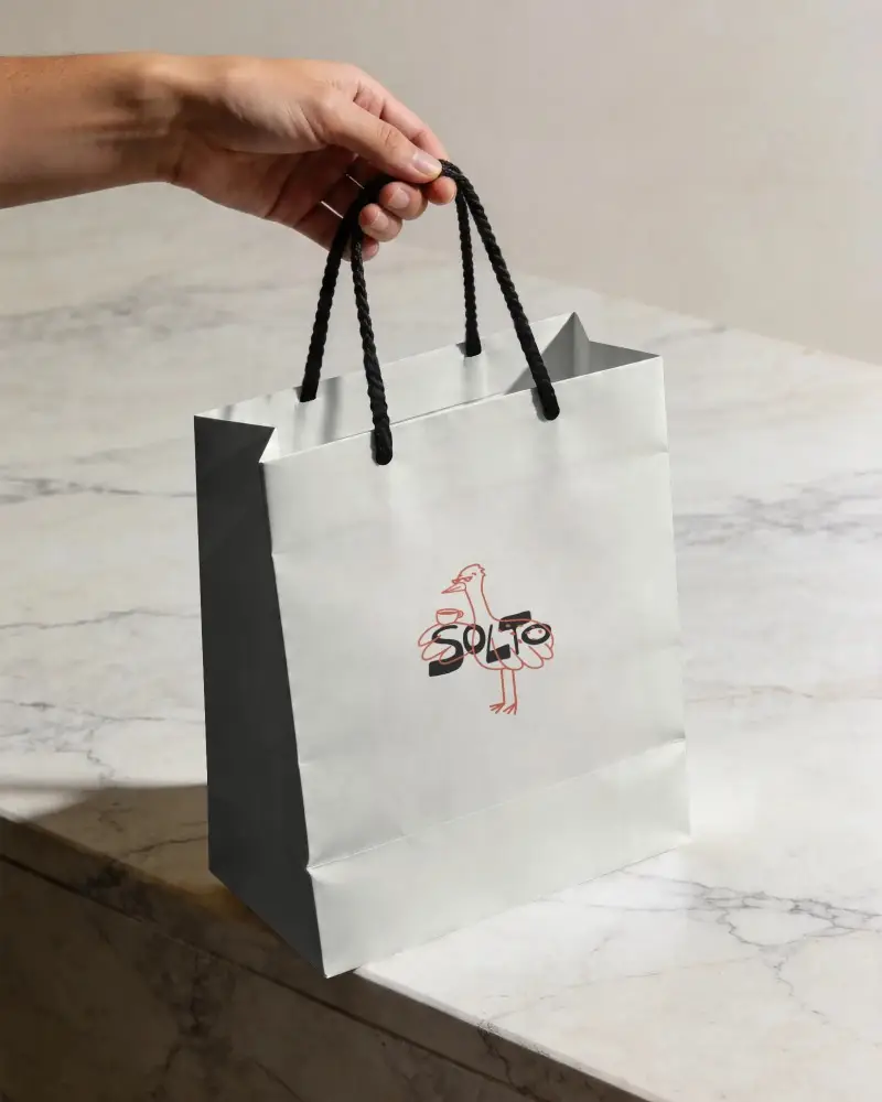 Eco Friendly Paper Bag Mockup With Rope Handles For Retail And Packaging Brands