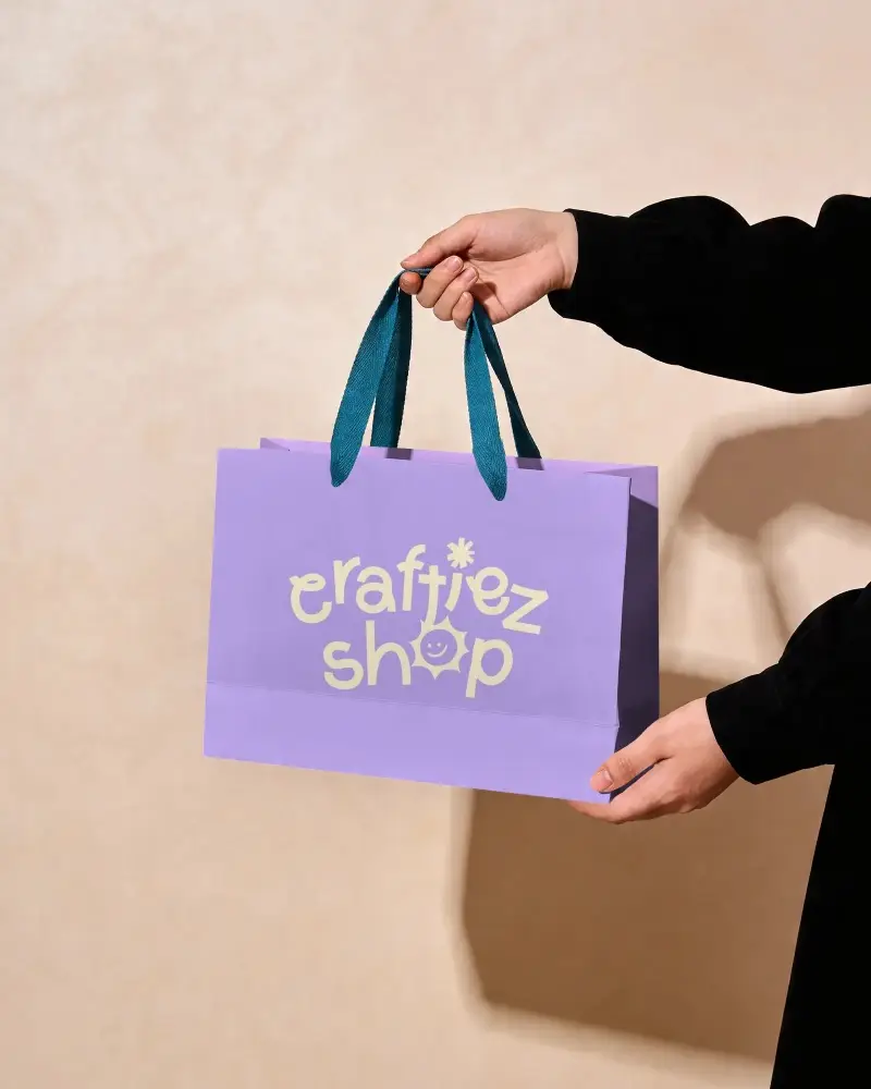 High Quality Paper Bag Mockup With Customizable Blank Space For Logo Display