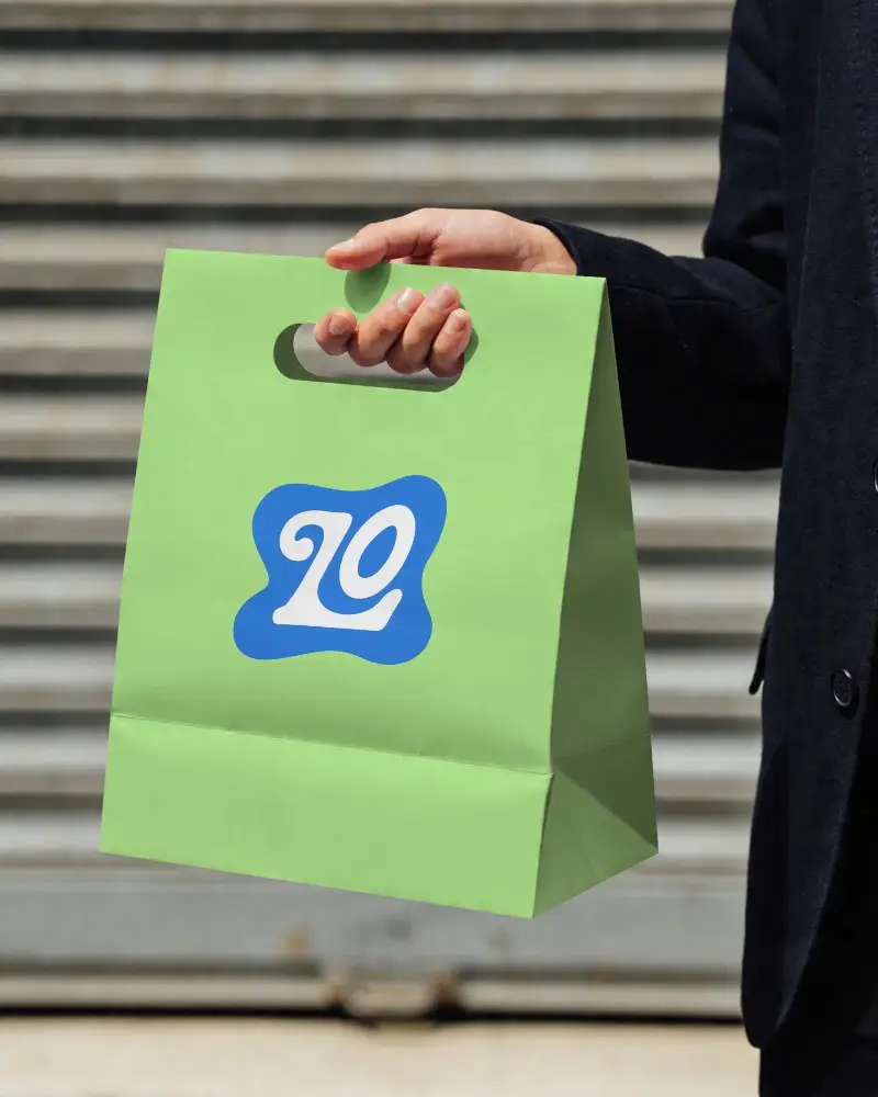 Eco Friendly Portable Paper Bag Mockup Design For Branding And Promotional Purposes