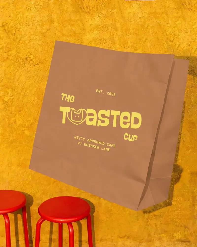Realistic Flat Bottom Paper Bag Mockup For Marketing And Brand Identity Showcase