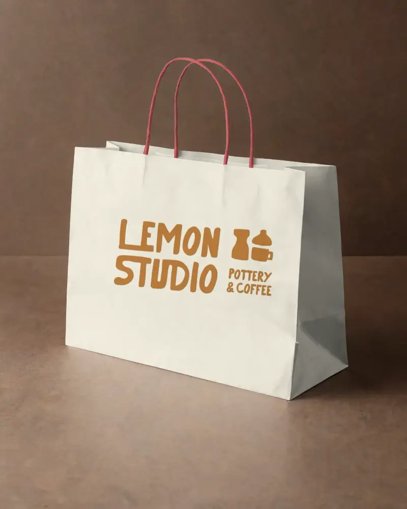 Eco Friendly Paper Bag Mockup With Twisted Handles For Sustainable Packaging Solutions