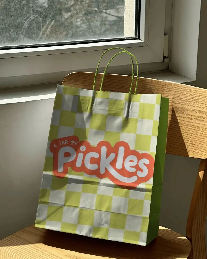 Eco Friendly Paper Bag Mockup With Twisted Handles For Branding And Packaging Designs