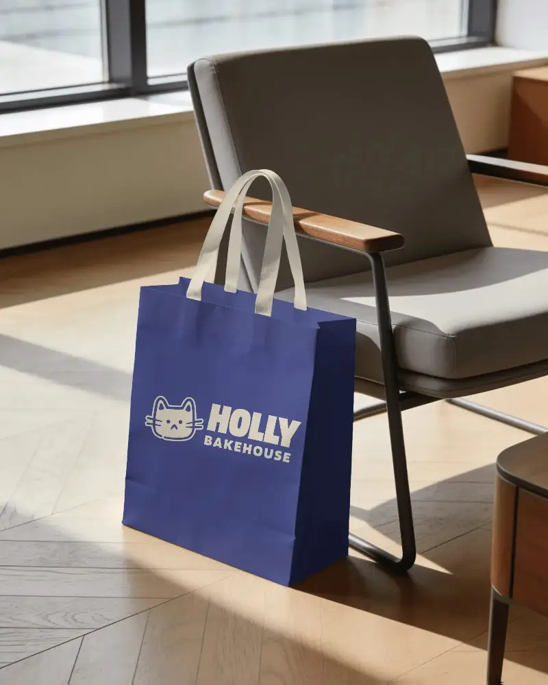 Modern Paper Bag Mockup Showcasing High Quality Materials Ideal For Retail Packaging