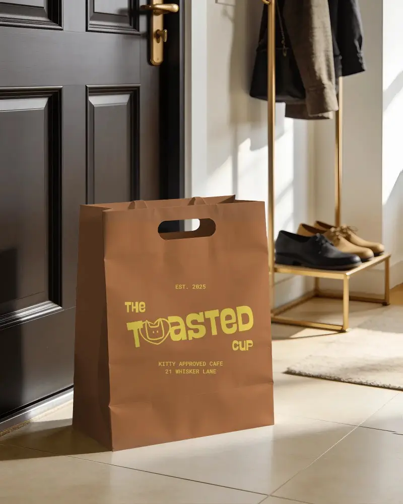 Eco Friendly Paper Bag Mockup For Retail Packaging And Carrying Merchandise