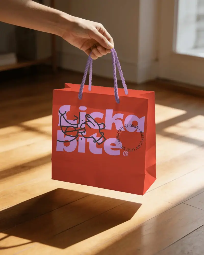 Eco Friendly Paper Bag Mockup For Retail Packaging Design Templates With Handle