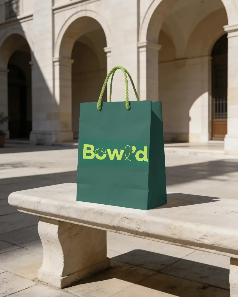 Minimalist Paper Bag Mockup With Rope Handles For Retail And Fashion Brand Visual Presentation